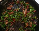 簡単！ピーマンとさんまの蒲焼き缶詰炒め作り方3写真