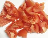 麻婆トマト。卵入り作り方2写真