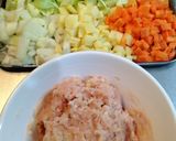 食べるスープ。鶏だんごトマト作り方1写真