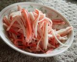 キャベツとカニカマの中華炒め作り方1写真