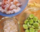 海老とそら豆と卵の炒め物作り方1写真