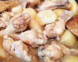 めんつゆで☆手羽元とじゃが芋の甘辛煮♬作り方6写真