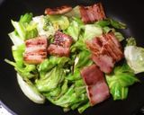春キャベツと厚切りベーコンの炒め物作り方3写真
