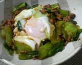 ピリ辛★チンゲン菜と豚の挽肉丼作り方5写真