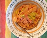ナポリタンを鍋一つで!新玉ねぎ&春キャベ作り方8写真