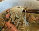 大根葉のごま油炒めの豚骨ラーメン作り方6写真