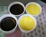 プリン生地を普通のプリン&ココア２味に♪作り方6写真