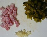 にんにく焦がし醤油☆野沢菜チャーハン作り方1写真