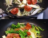 菜の花と彩り野菜のペペロンチーノ♪作り方6写真