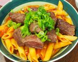 贅沢？！トマトステーキパスタ作り方5写真