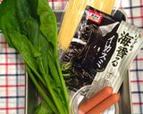 糖質制限パスタ！ほうれん草の香るイカスミ作り方1写真