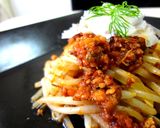 鶏胸と豆腐のボロネーゼ★もやしでパスタ風作り方15写真