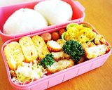 お弁当に！ラップで楽チンおにぎり♡作り方4写真