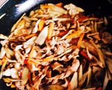 菜の花、ゴボウ、人参、肉のおかずキンピラ作り方6写真