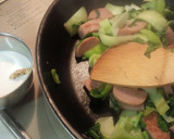 魚肉ソーセージで♪青梗菜のクリーム炒め作り方2写真