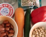 金時豆と煎り大豆で、マヨネーズ味ジャー作り方2写真