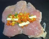 鶏胸肉でミックスベジとチーズ巻き♪作り方3写真
