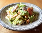 キャベツと蒟蒻のゴマ味噌マヨ和え♡作り方5写真