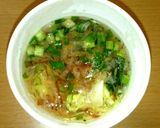 お湯を注ぐだけ❗キャベツとねぎのみそ汁作り方2写真