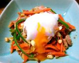 ご飯に合う!たっぷり野菜と豚肉の温玉のせ作り方5写真