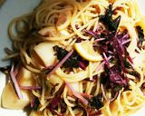 赤水菜とじゃがいものレモンバターのパスタ作り方7写真