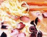 四角☆フライパンお皿お好み焼きタコ残り作り方1写真