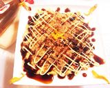 四角☆フライパンお皿お好み焼きタコ残り作り方5写真