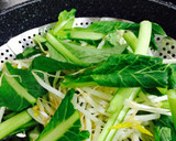 小松菜 もやし 豚ばら肉の色々 蒸し野菜作り方1写真