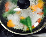 小松菜 もやし 豚ばら肉の色々 蒸し野菜作り方4写真
