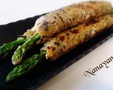 無塩料理☆アスパラの肉巻風蓮根つくね焼き作り方5写真