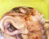 四角☆フライパンお皿お好み焼きタコ残り作り方6写真