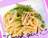 あみえびとアスパラのクリームパスタ♪作り方6写真