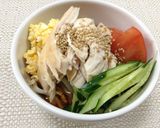 塩鶏を使ってサラダうどん作り方3写真