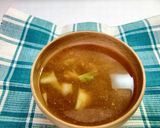 キャベツの芯と大根葉のおみそ汁作り方6写真