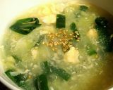 キャベツを食べるニラ玉スープ作り方5写真