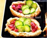 簡単兜いなり寿司彩りお弁当 お花見行楽作り方2写真