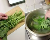 菜の花。蛸とシラス・若布の芥子酢味噌和え作り方14写真