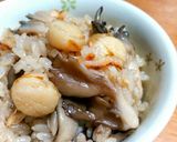 帆立と舞茸の炊き込みご飯♡バター醤油味作り方8写真
