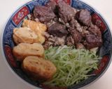 簡単ヘルシー鶏と卵とアボカドドン作り方9写真