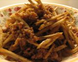 肉味噌シリーズ　肉ゴボウうどん☆作り方3写真