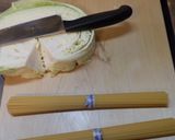 たっぷりキャベツでカルボナーラ風作り方1写真