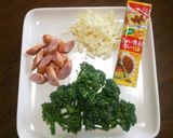 ブロッコリーとウインナーのカレー焼き作り方1写真