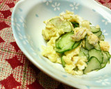 梅味の炒り卵と☆胡瓜の簡単酢の物♪♪作り方4写真