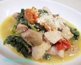 鶏肉ほうれん草トマトのチーズ炒め作り方5写真