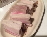 蕗の薹ソースでいただく☆カリカリ豚バラ作り方1写真