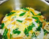 高野豆腐と 絹さや 竹輪の卵とじ煮作り方5写真