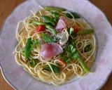 アスパラと生ハムの春色パスタ作り方4写真