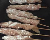 簡単☆ササミの巻き巻き焼き鳥作り方3写真