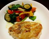 鶏胸肉のソテーと彩り菜園風炒め添え作り方13写真