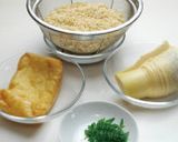 土鍋ご飯☆筍入り玄米ご飯作り方1写真